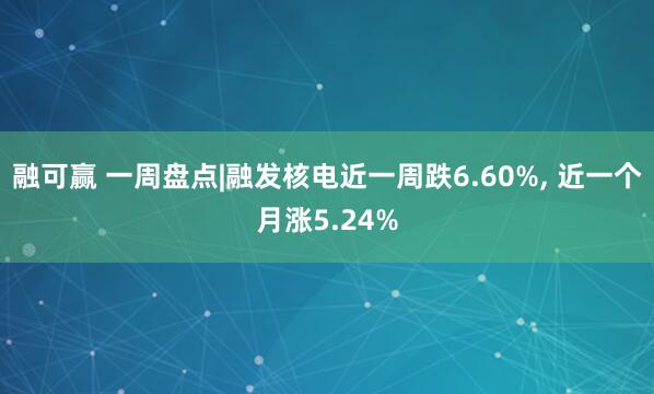 融可赢 一周盘点|融发核电近一周跌6.60%, 近一个月涨5.24%